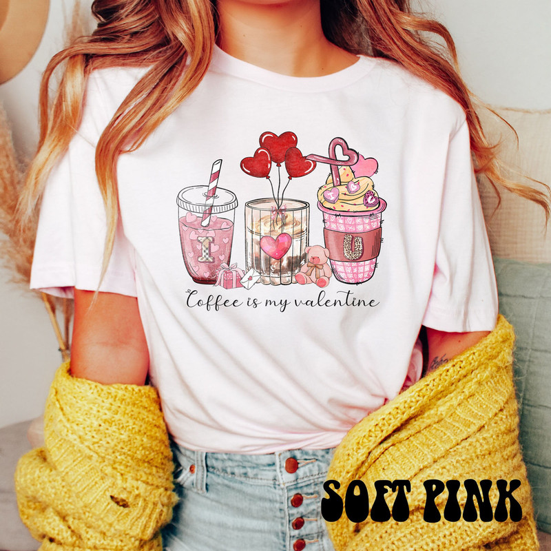 Valentines Coffee Shirt, Retro Valentine T-shirt, Galentine Heart Caffeine Shirt, Coffee Lover Gift, Love You a Latte Valentine Crewneck 3.jpg