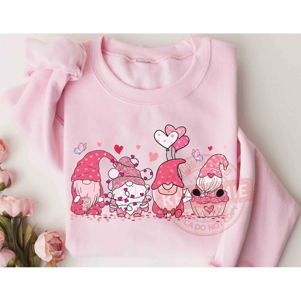 Valentine's Day Gnomies Sweatshirt, Faux Glitter Shirt, Love Shirt, Valentines Day Gnomes Shirt, Valentine Sweatshirt, Valentine Shirt.jpg