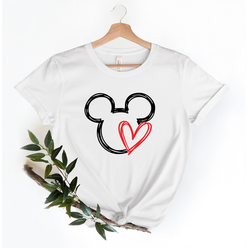 Mickey Heart Love Scribble Silhouette T Shirt- Disney Couple.jpg