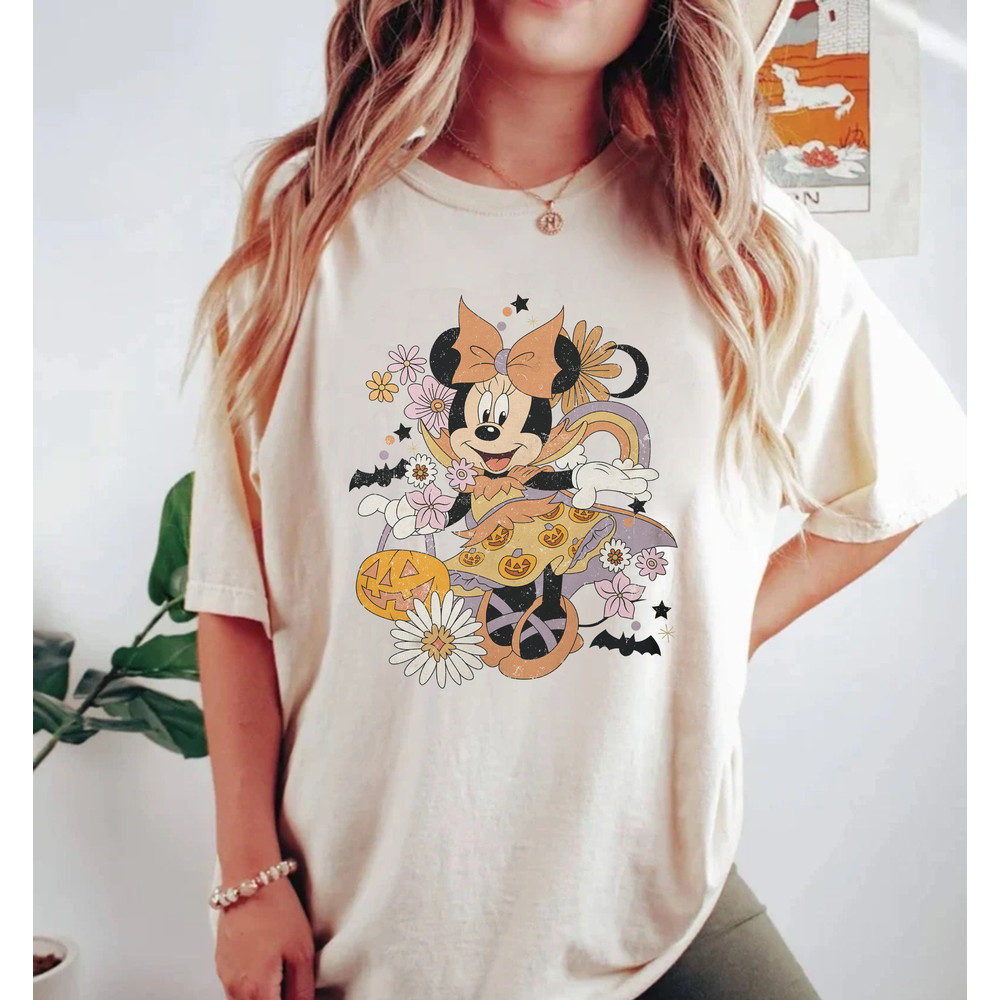 Minnie Spooky Season Comfort Colors Shirt, Floral Minnie.jpg