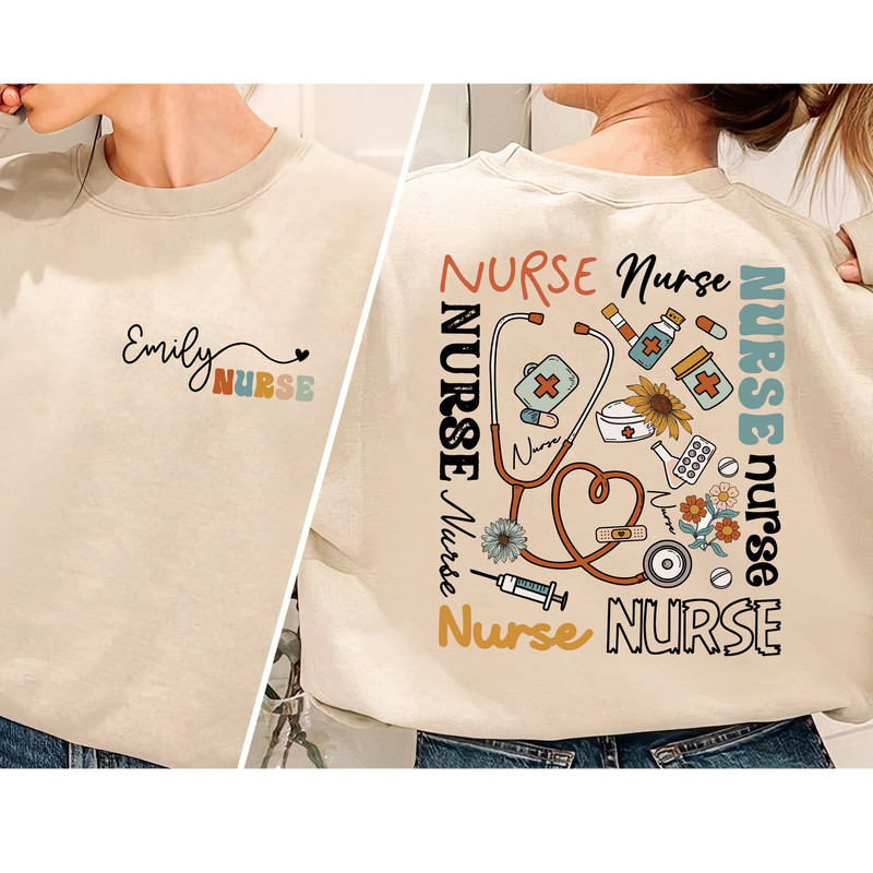 Nursing Student Custom Nurse Name Sweatshirt, RN E.jpg