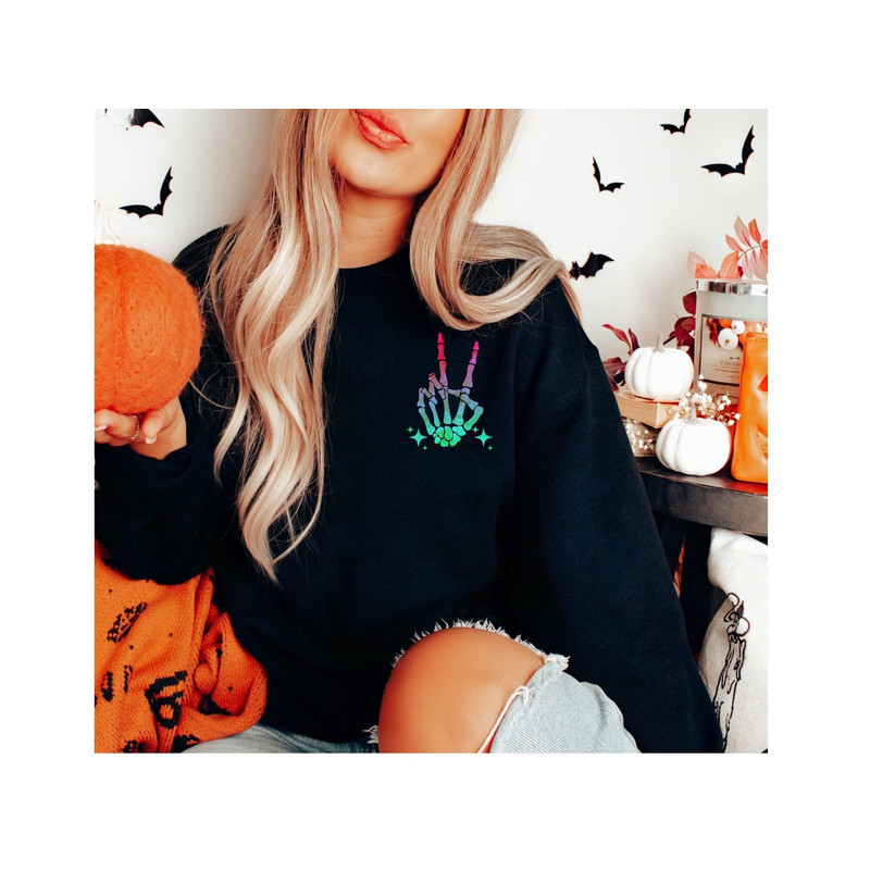 Pocket SizePeaceHalloween Sweatshirt, Halloween Shirt, SkeletonPeace.jpg