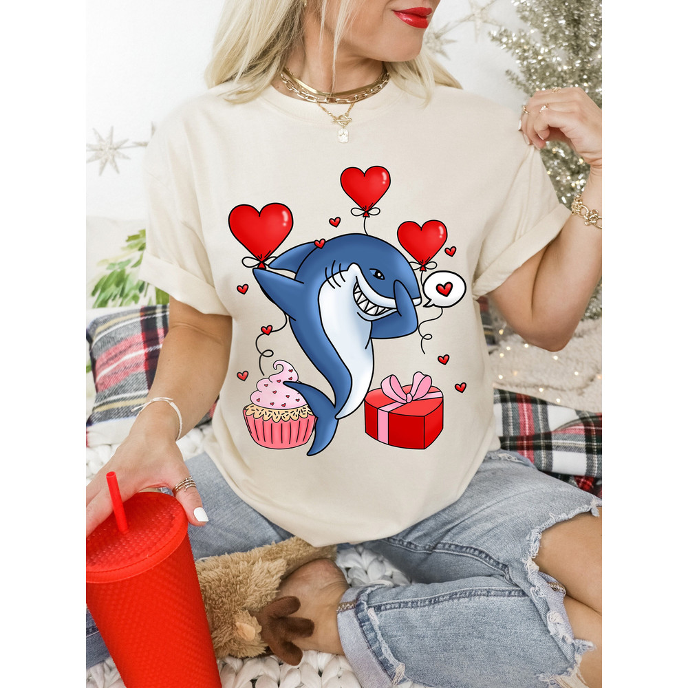 Comfort Colors® Valentine Shark Shirts, Shark Valentine's Day Shirt, Valentine Gifts, Valentine Outfit, Love Shark T-shirt, Shark Lover Gift.jpg