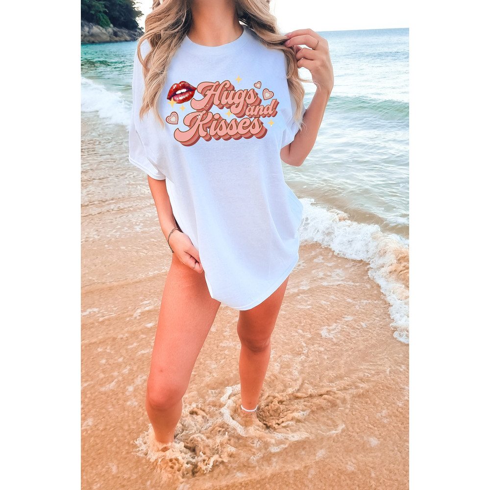 Comfort Colors® Valentines Day Shirt, Graphic Tee, Valentines Day Gift, Valentines Tee, Hugs And Kisses Shirt, Valentines Shirt for Womens.jpg