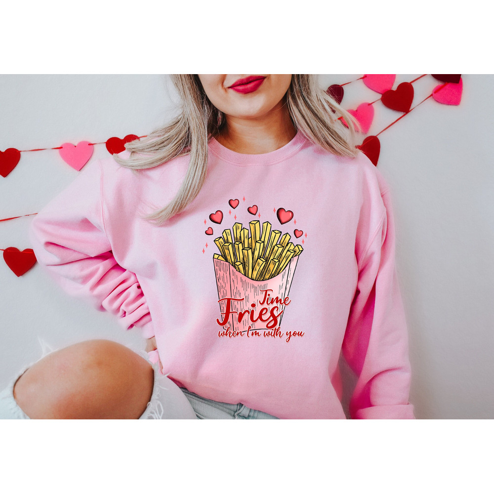 Fries Before Guys Sweatshirt, Valentines Day Shirt, Funny French Fry Sweater, Sarcastic Retro Galentine, Single Friend Gift, Women Empower.jpg