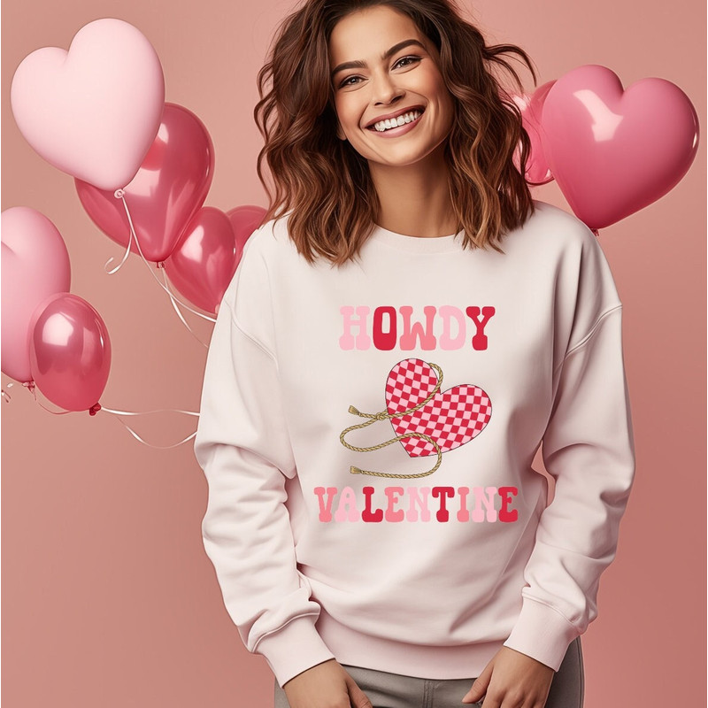 Howdy Valentine Sweatshirt, Valentine Cowgirl, Valentines Day Sweatshirt, I Love You Hoodie, Western Sweatshirt, Couple Shirt Gift.jpg