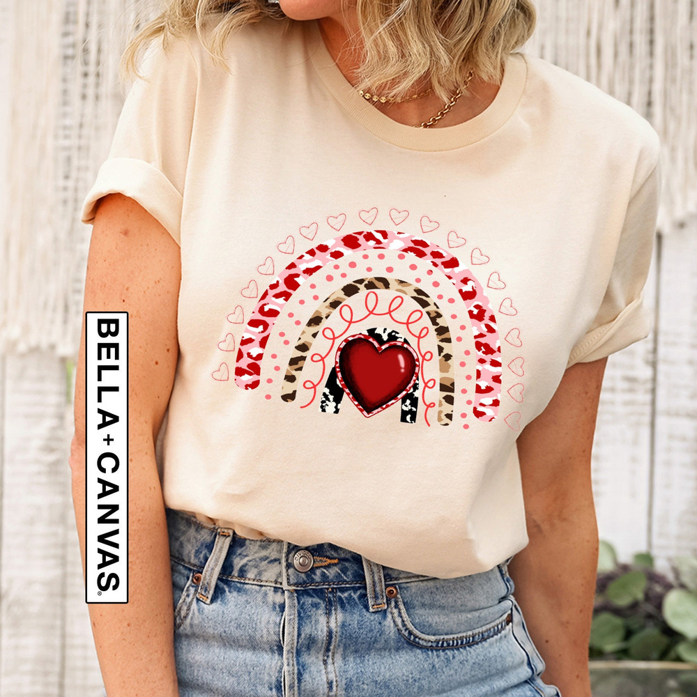 Love Valentine Boho Rainbow Shirt, Valentines Day Shirts For Woman, Heart Shirt, Cute Valentine, Valentines Day Gift, Cute Valentines Gifts.jpg