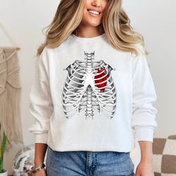 skeleton heart sweatshirt, anatomical heart shirt, skeleton heart valentines shirt, valentines day gifts, gothic human h