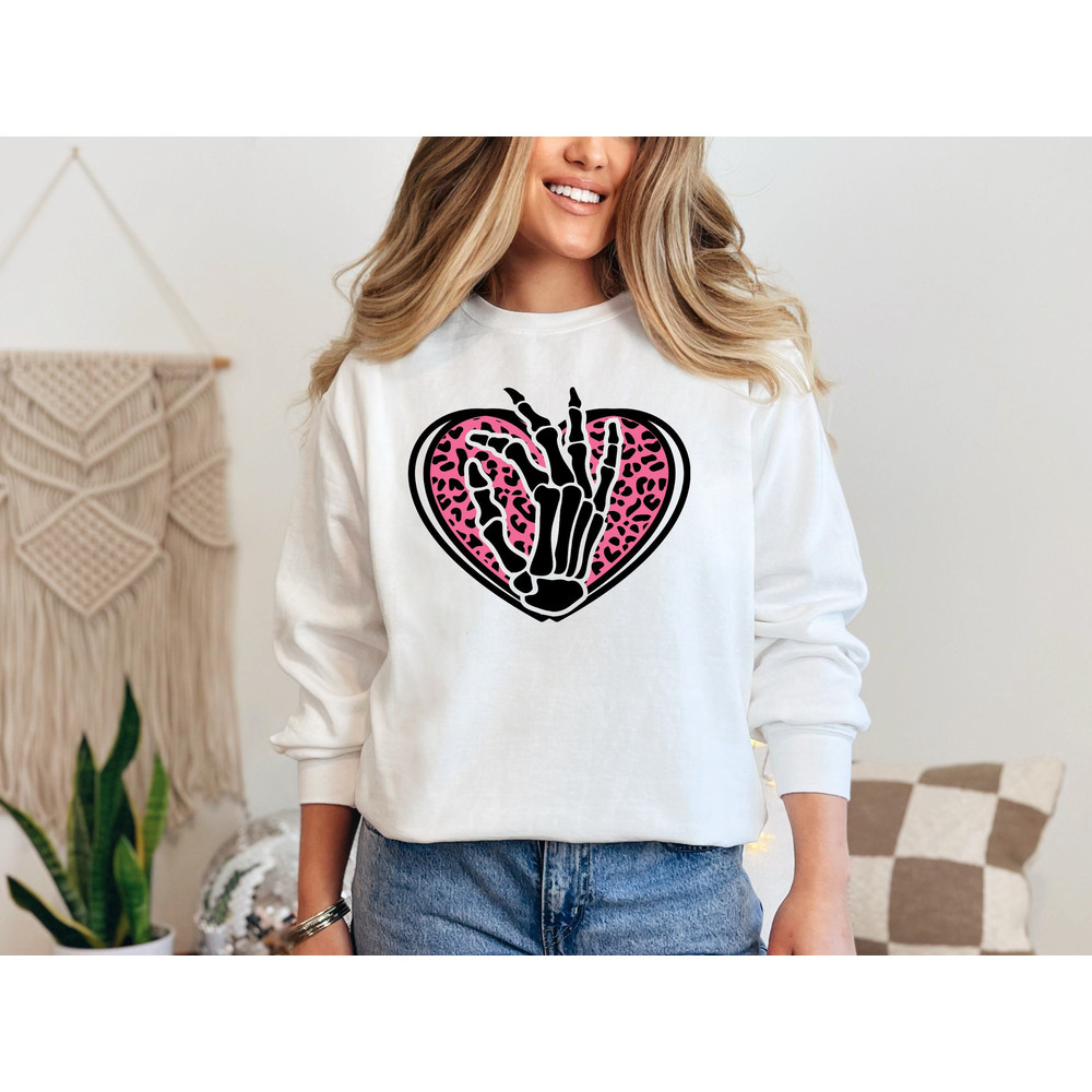 Skeleton Heart Valentines Day Sweatshirt, Valentines Day Sweater, Skeleton Hand Sweatshirt, Heart Valentines Day Sweatshirt, Valentines Gift.jpg