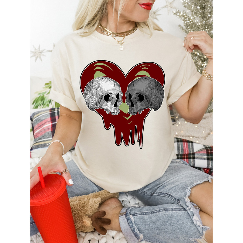 Skeleton Love Shirt, Valentines Day Shirt, Girlfriend Valentine, Funny Valentine Tee, Valentine Skeleton, Gothic Valentine, Retro Love Shirt 1.jpg