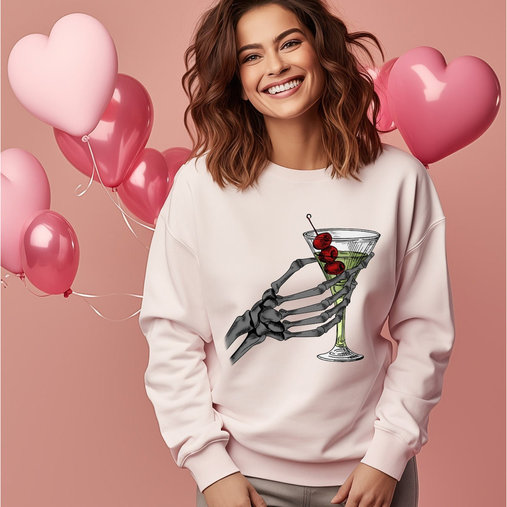 Skeleton Valentines Sweatshirt, Floral Sweatshirt, Skeleton Hand Shirt, Skeleton Rock Shirt, Womens Valentines Day Sweater, Funny Valentines 1.jpg