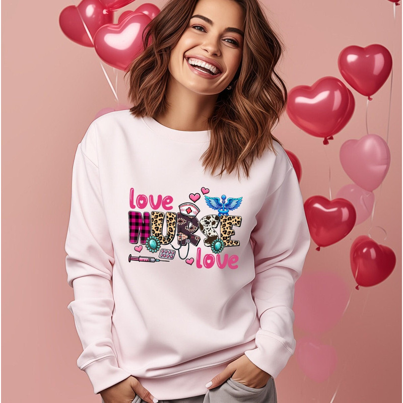 Valentine Nurse Sweatshirt, Nurse Valentine's Day Sweatshirt, Nurse Crew Shirts, Nurse Love Shirt, Nurse Valentine Gifts, Nurse Matching Tee.jpg