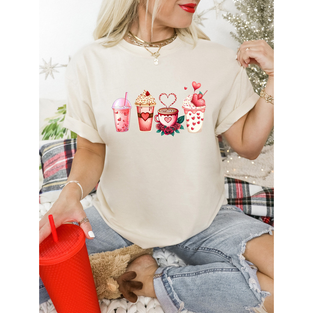 Valentine's Coffee Lover, Pink, Super Soft Tshirt, Valentine's Day, Comfort Colors Tshirt, Sweatshirt, Graphic Tee.jpg