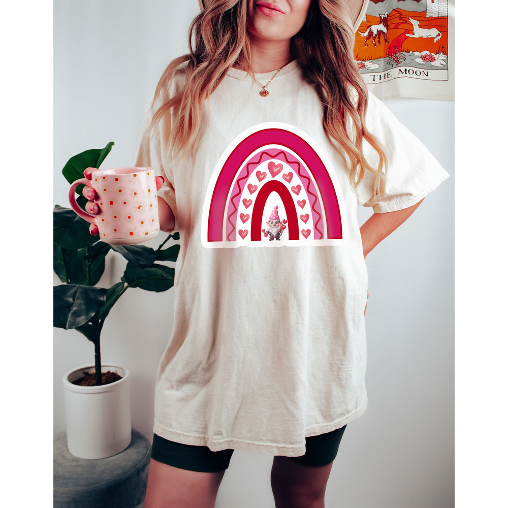 Valentine's Rainbow Gnome Comfort Colors®, Valentines Day Shirt, Valentine's Day Tshirt, Valentine Gnomies , Gnome Shirt, Love Gnome Shirt.jpg