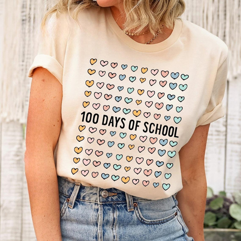 100 Days Of School Shirt, 100th Day Of School, 100 Days Of Hearts Shirt, Hearts 100th Day, 100 Hearts Shirt, Celebrate.jpg