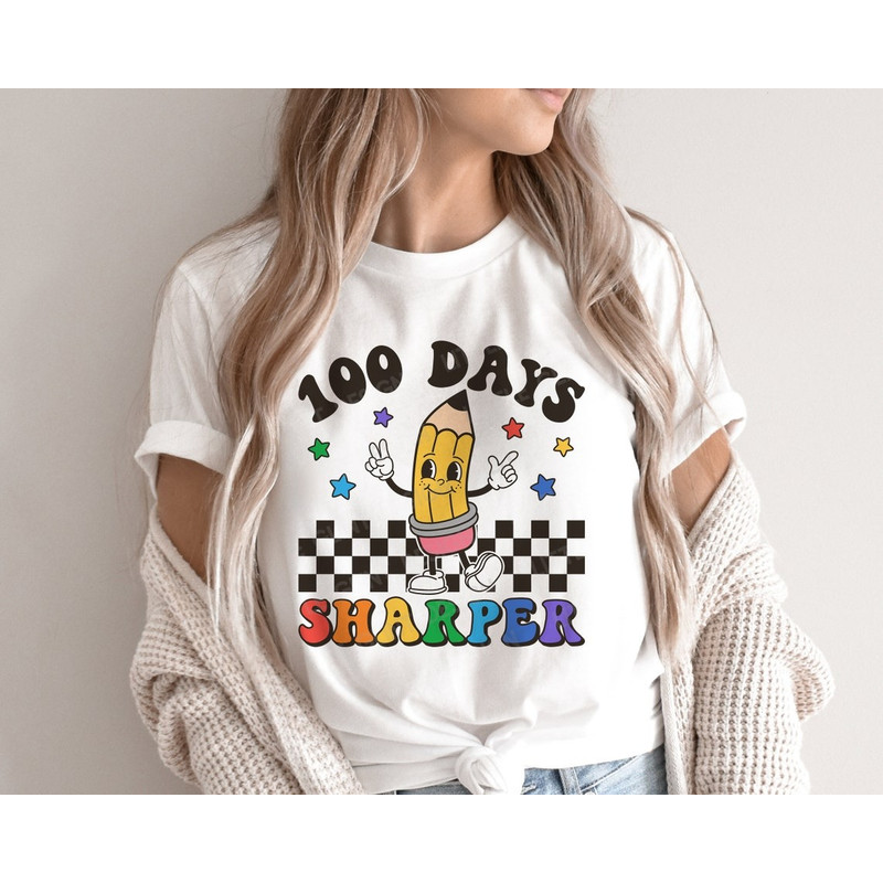 100 days of school Shirt, Happy 100 days Shirt, Retro Boho 100 Days Of School Shirt, 100 days Teacher Shirt.jpg