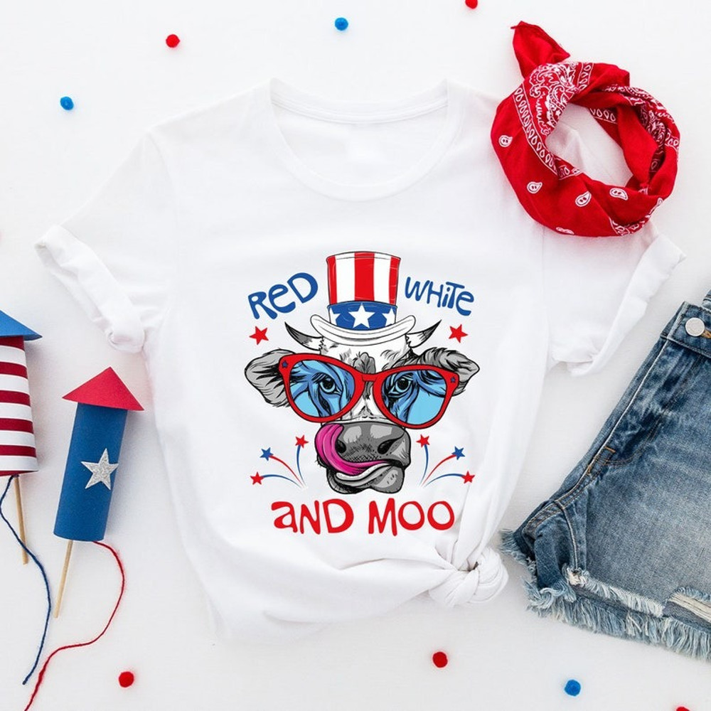 4th of July Shirt, USA Shirt, Independence Day Shirt, Funny Cow Shirt, America Cow Shirt, Memorial Day, Funny America Sh.jpg