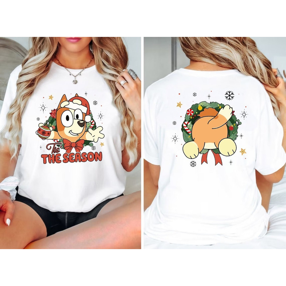 Bingo Christmas 2 Sided Shirt, Bluey And Bingo Xmas Shirt, Bluey Family Christmas Shirt, Bluey Family Shirt.jpg
