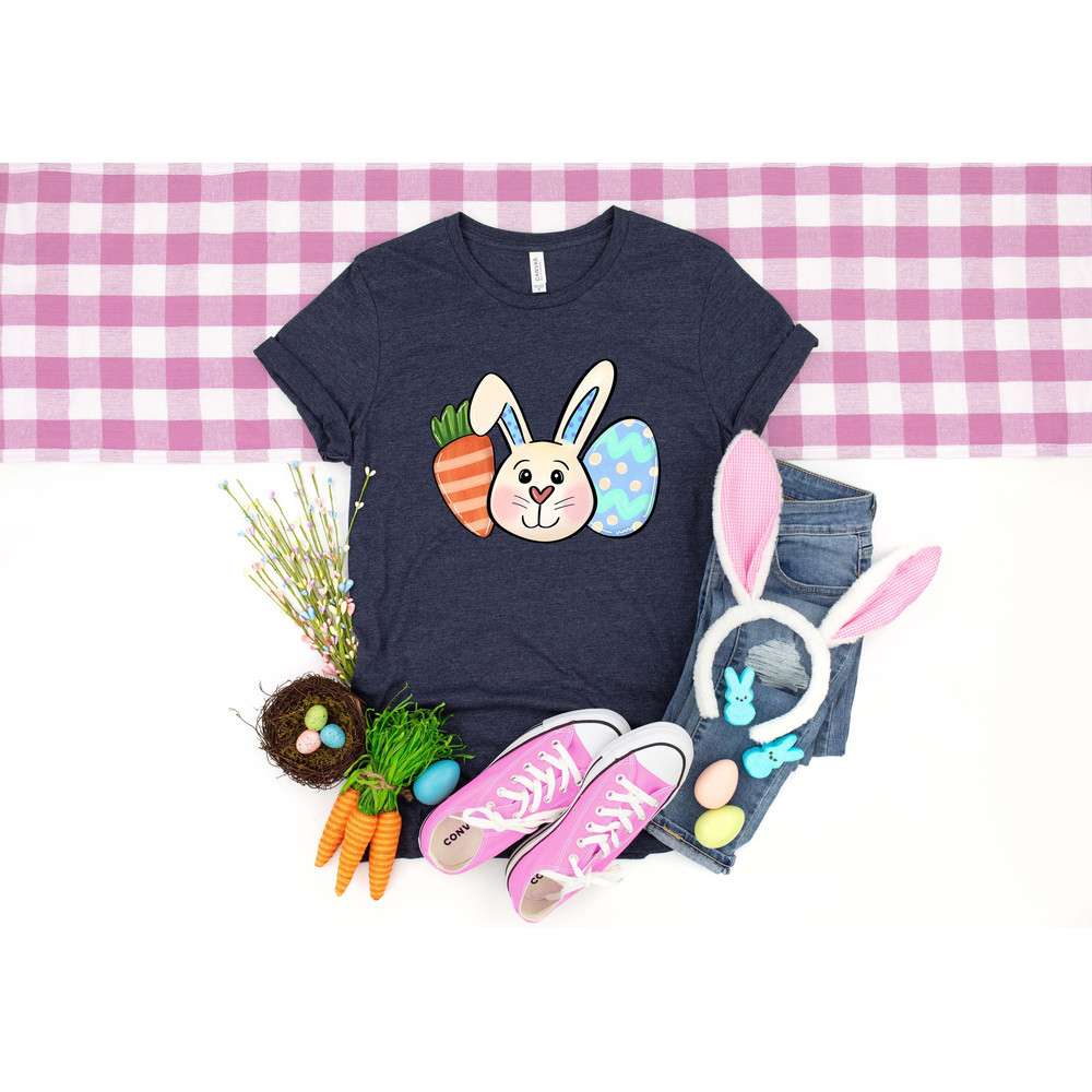 Carrot Bunny Egg Shirt, Easter Shirt, Easter Bunny Shirt, Easter Egg Shirt, Easter Family Shirt, Easter Kids Shirt, Cute Bunny Shirt.jpg