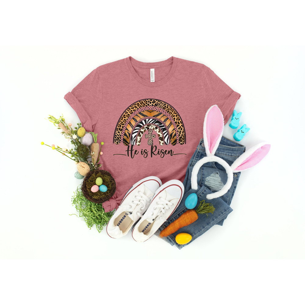He Is Risen Shirt, He Is Risen Rainbow Shirt, Jesus Cross Shirt, Jesus Risen Shirt, Easter Shirt, Easter Jesus Shirt, Easter Rainbow Shirt.jpg