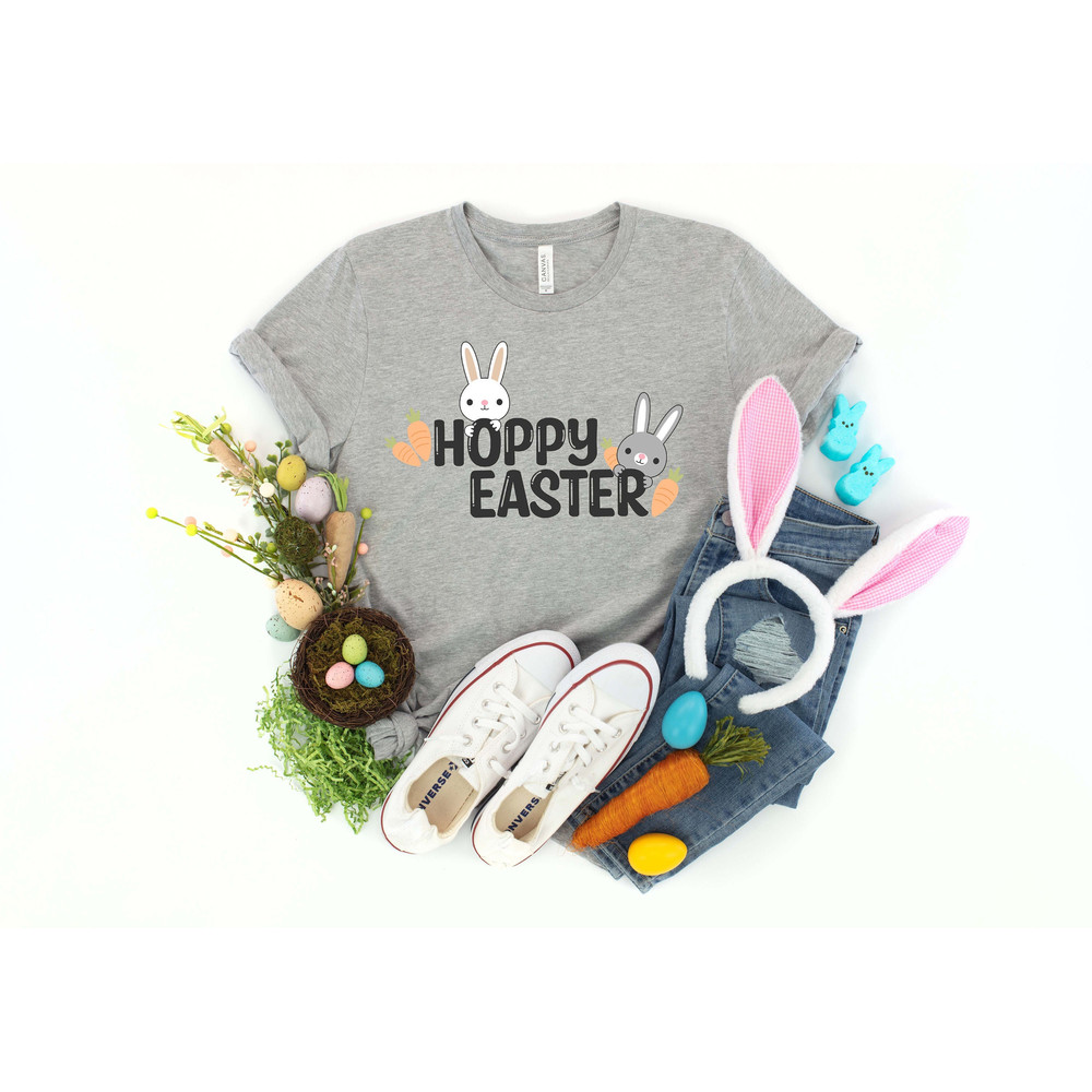 Hoppy Easter Bunny Shirt, Happy Easter Shirt, Cute Bunny Shirt, Easter Bunny Shirt, Easter Family Matching Shirt, Easter Kids Shirt.jpg