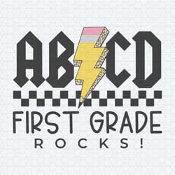 abcd first grade rocks teacher svg