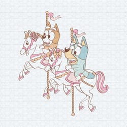 bluey bingo carousel ride disney svg