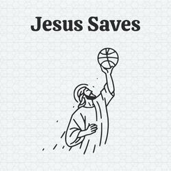 Retrojesus Saves Playing Basketball SVG