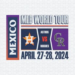 Retro 2024 Mlb World Tour Astros Vs Rockies SVG