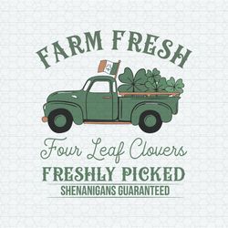farm fresh four leaf clovers saint patrick's day svg