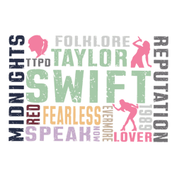 taylor swift fearless folklore albums svg file instant download, taylor best svg