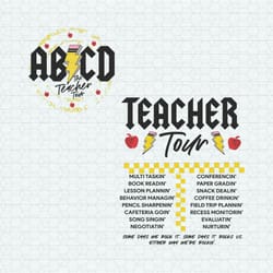 retro abcd the teacher tour svg