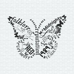 taylor swift album butterfly silhouette svg