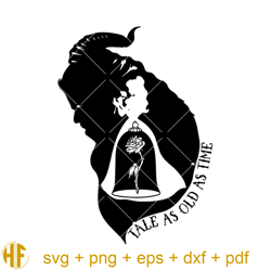 beauty and the beast svg, tale as old as time svg, disney