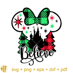 christmas castle believe svg, minnie christmas svg, magic