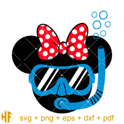 minnie snorkelling svg, minnie ears svg, magic summer svg.jpg
