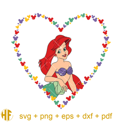 princess ariel love heart svg, ocean princess svg.jpg