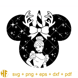 princess cinderella christmas svg, christmas mouse svg.jpg