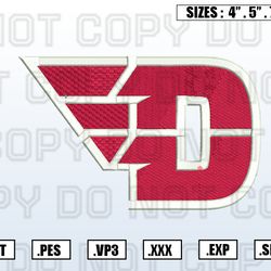 Dayton Flyers Embroidery File, NCAA Teams Embroidery Designs, Machine Embroidery Design File
