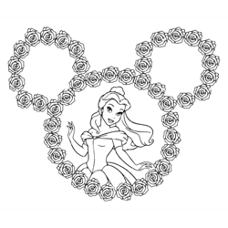belle mouse ears svg, belle princess svg, mouse ears rose