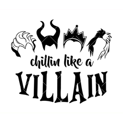 evil queen halloween svg, chillin like a villain svg, witch