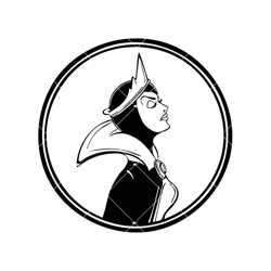 evil queen round frame svg, fairy tale villain svg, cartoon