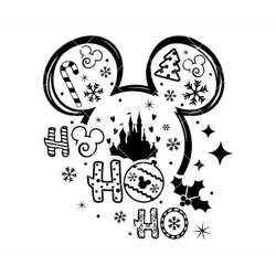 funny mouse ears christmas svg, mickey mouse ho ho ho svg