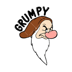 grumpy dwarf face svg, grumpy dwarf head svg, snow white