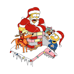 homer santa stuck in chimney svg, the simpsons christmas