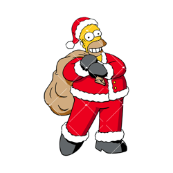 homer simpson santa claus svg, the simpsons christmas svg
