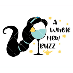 jasmine a whole new buzz svg, disney wine glass svg