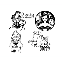 little mermaid bundle svg, ariel princess svg, ariel mermaid