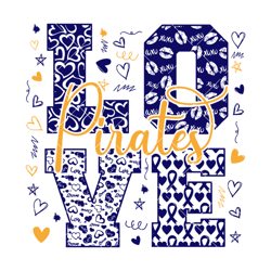 love pirates svg, pirates mascot svg, cheerleader svg