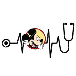 mickey mouse heartbeat svg, minnie mouse stethoscope svg